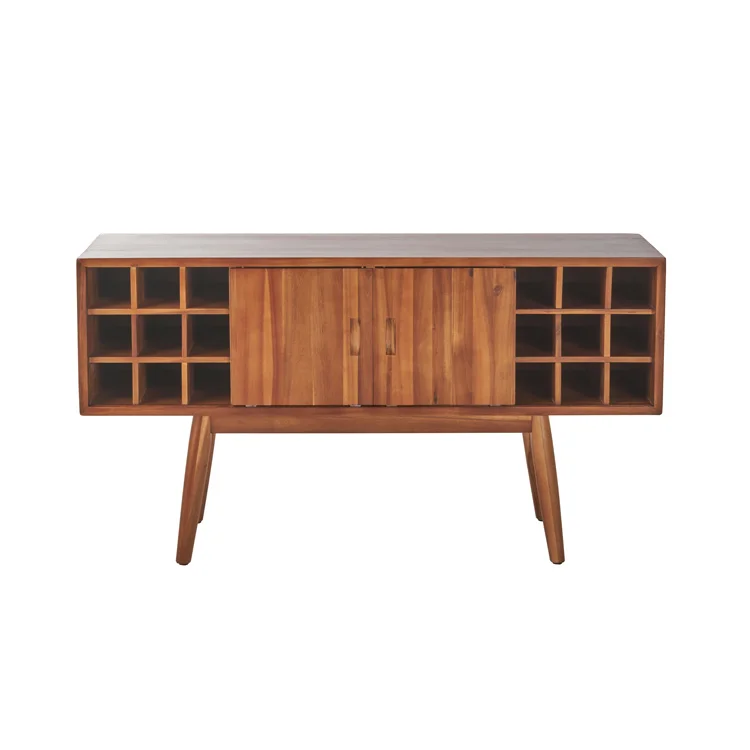 

Bar Cabinet Mid Century Light Oak Wood TV Stand Living Room Furniture Acacia Wood and Plywood,acacia Wood + Plywood