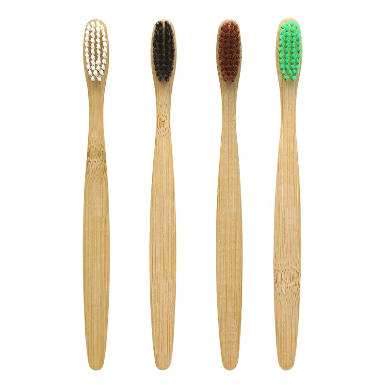 

Hotel Amenities Disposable Natural Wooden Handle Bamboo Toothbrush For Hotel