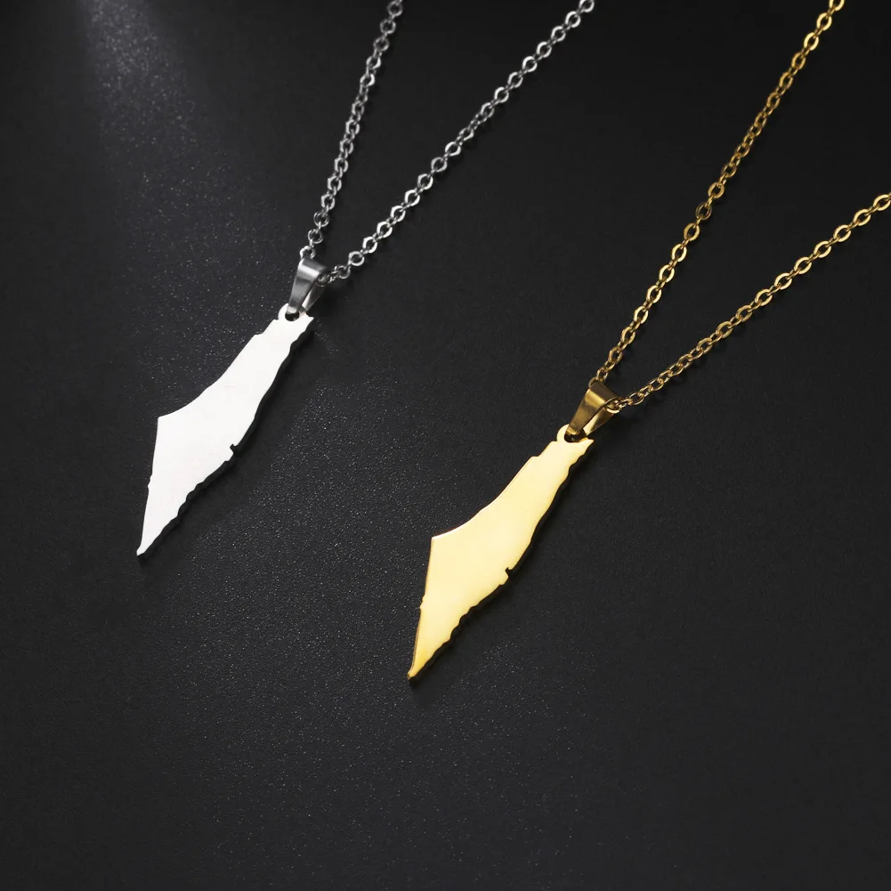 

Customize Logo Wholesale Country Geography Stainless Steel Necklaces Laser Logo Map Pendant Necklace Jewelry Gift
