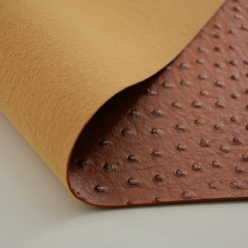 
PVC leather ostrich pattern 1.2mm synthetic leather high quality womens wallets 