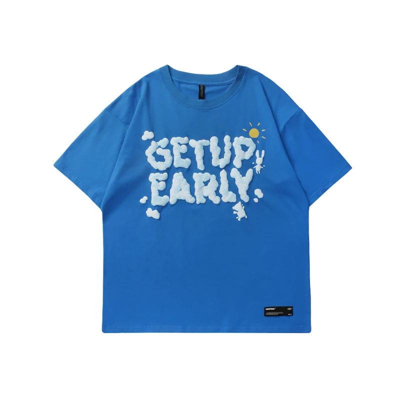 

Wholesale 100% cotton summer T-shirt Puff printing Custom Design Print Cotton Tshirts For Men and women
