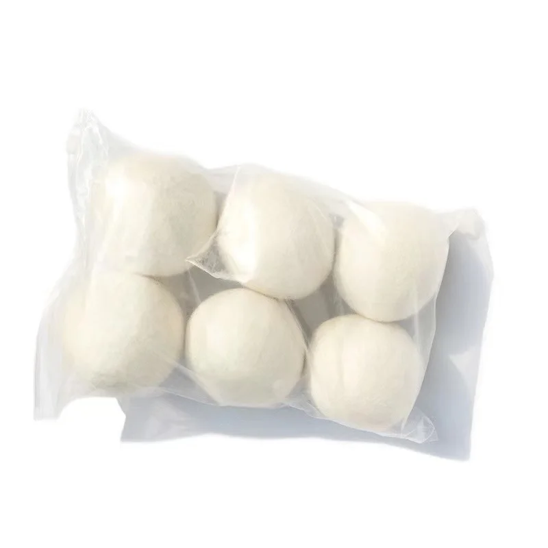 

anti static saves drying time Natural fabric softener laundry Dryer wool balls Pack of 6 balls, White/grey/customized color