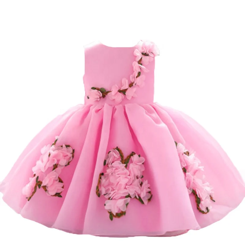 

Mosengkw Brithday Cotton Mesh Flower Decoration girl Ball Gown Dress Princess Sleeveless Summer Tutu Gril Dress