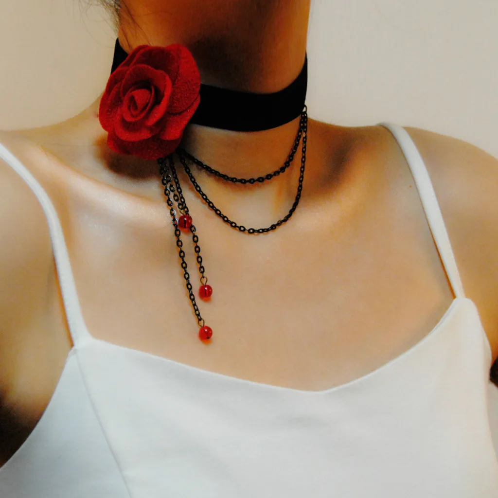 Sexy Gothic Chokers Black Lace Collar 