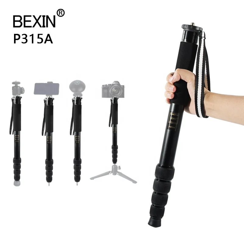 

BEXIN Professional Aluminum Alloy Lightweight Portable Monopod Camera Unipod Monopod Tripod Monopod For DSLR Camera Phone, Black