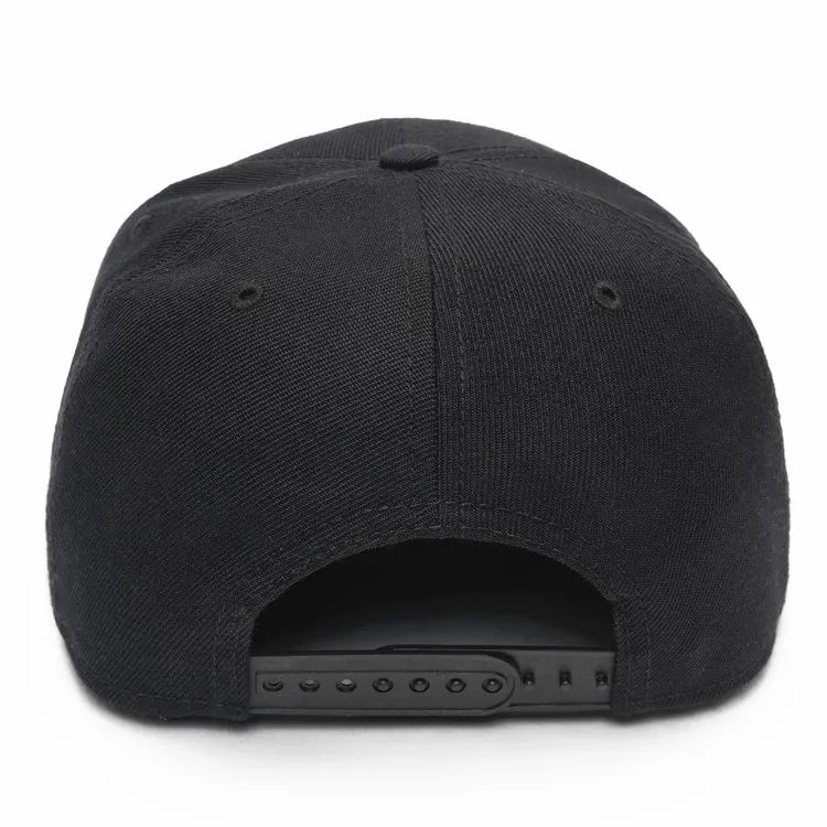 Custom Logo Polyester Flat Brim Black Blank Hat Plain Custom Snapback ...