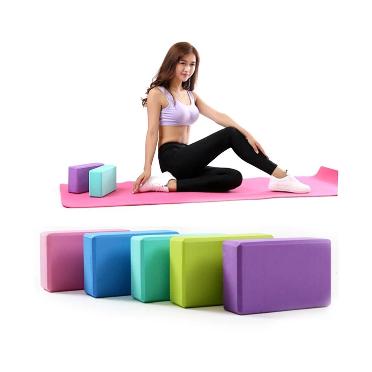 

EVA Yoga Block Props Fitness Workout Stretching Foam Aid Body Shaping Health Training Yoga Brick Exercise, Multiple colour