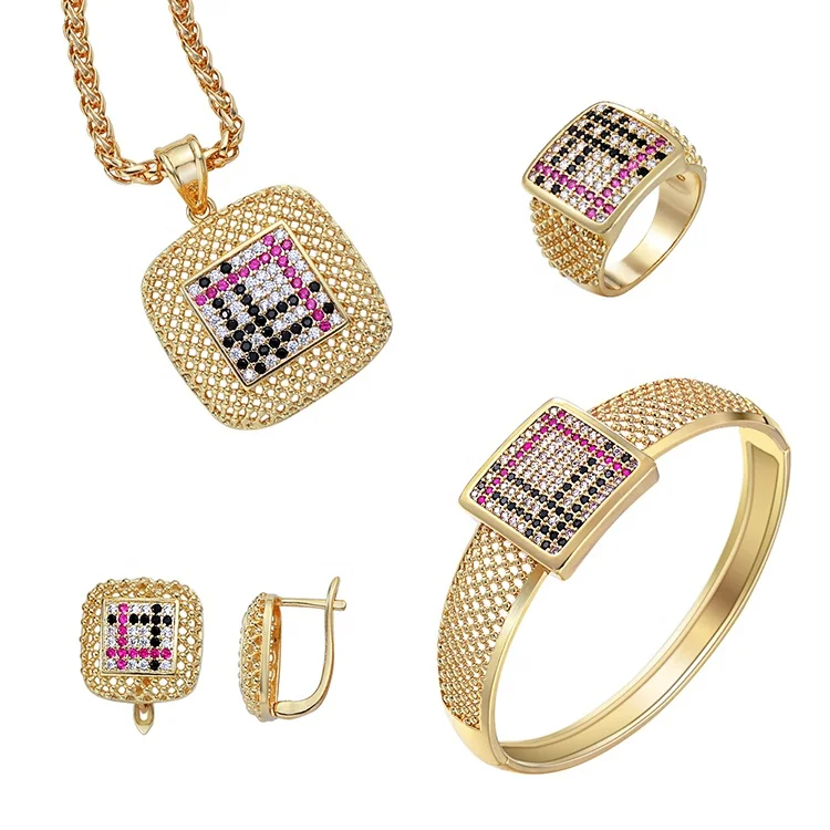 

IEAR Professional custom supplier with popular brass jewelry good quality gold plated jewellery set dubai jewelry sets