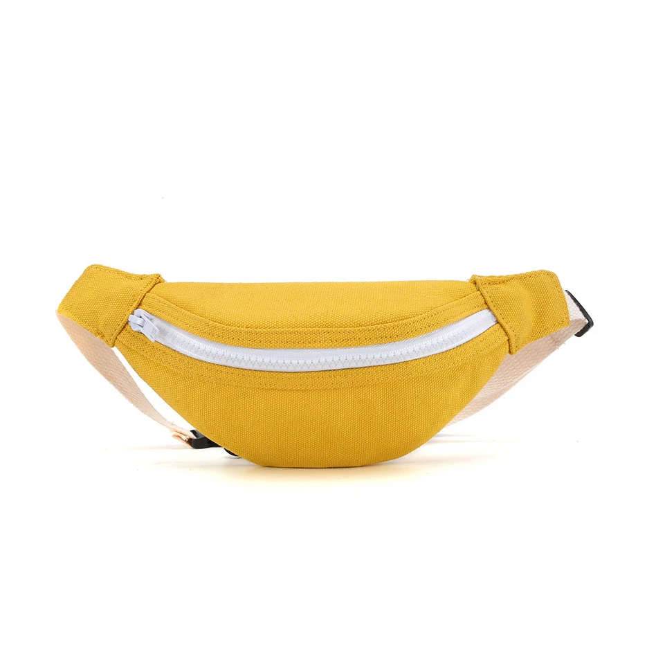 

Wholesale small mni waist bag canvas fanny pack for kids children, Pink, green, black, yellow, red