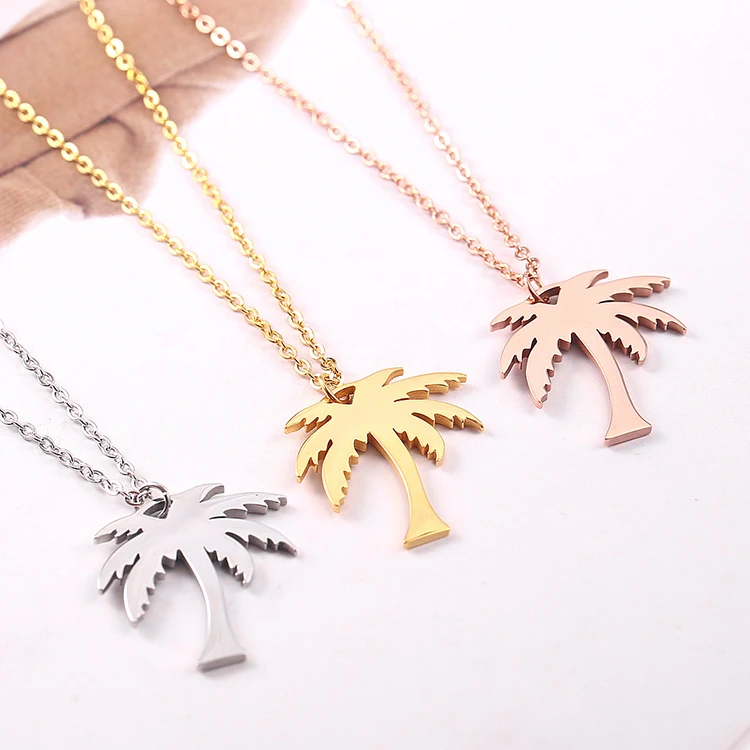 product-Tree Shape Silver Gold Rose Gold Plated Stainless Steel Necklace Punk-BEYALY-img