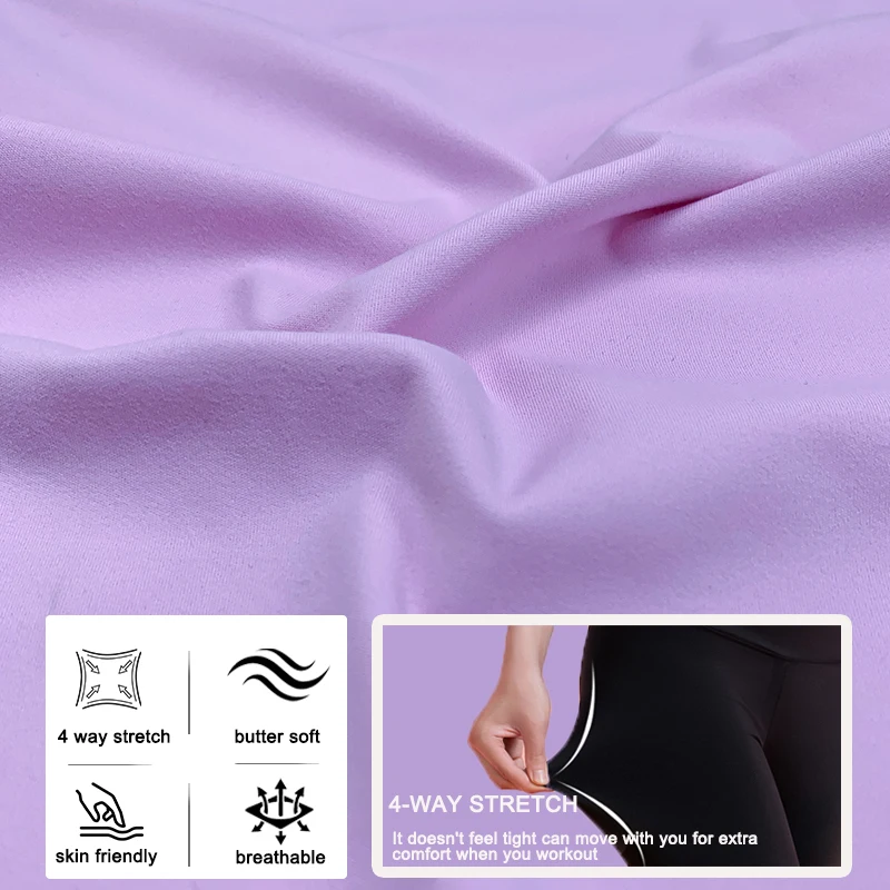 Full-dull Double Side Dry Brushed 4 Way Stretch Seamless Soft Touch Nylon Spandex Fabric for Active Wear
