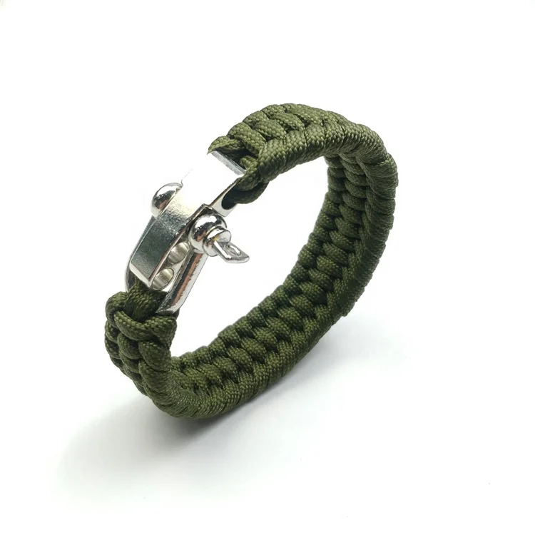 

Wholesale Outdoor Tactical accessories Survival Gear Kit woven Paracord Survival Bracelet with zinc alloy buckle, Various colors available