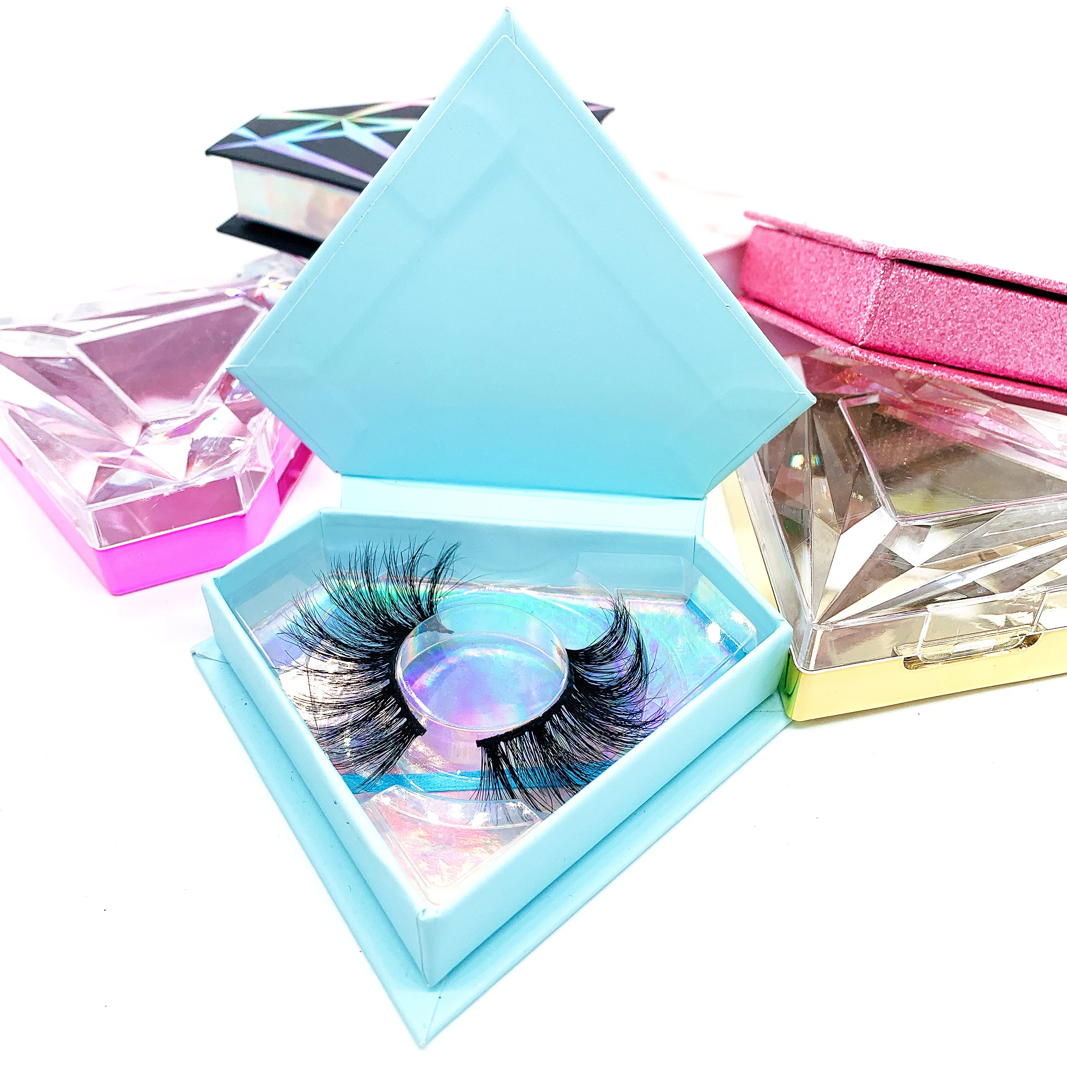 

2021 new arrivals wholesale customized boxes 25mm mink eyelash vendor, Black color