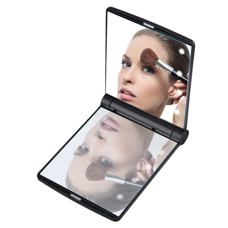 

Double Sided Lighted Plastic Portable Handheld Round Square Led Pocket Mirror