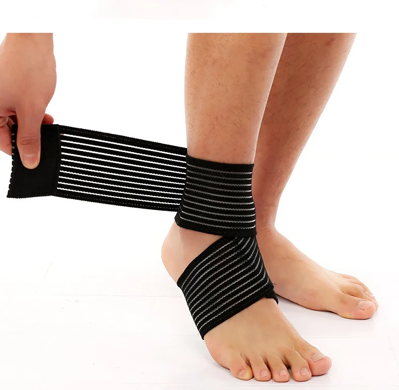 

2021 newest high quality adjustable Sports Bandage logo custom ankle brace support stabilizer orthosis, Black