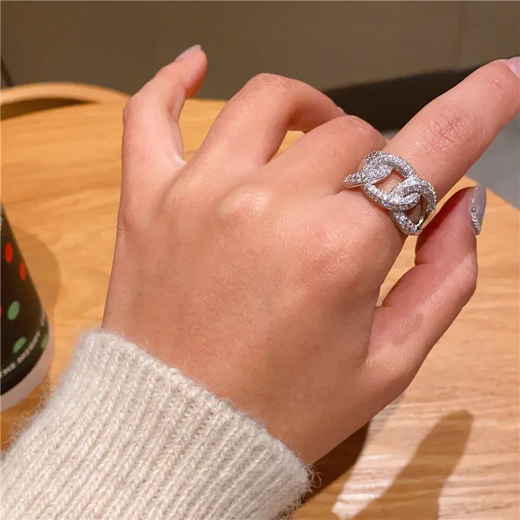 

ins light luxury niche design opening index finger ring woman, Picture shows