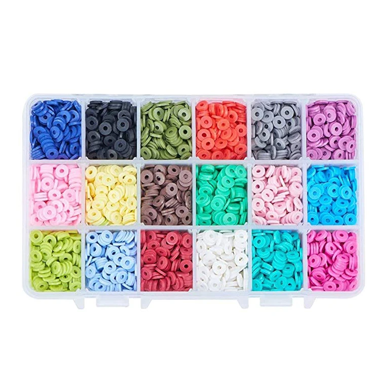 

Amazon Hot Sales 4500 Pcs  Flat Round Polymer Clay Beads For Jewelry Making, Customized color