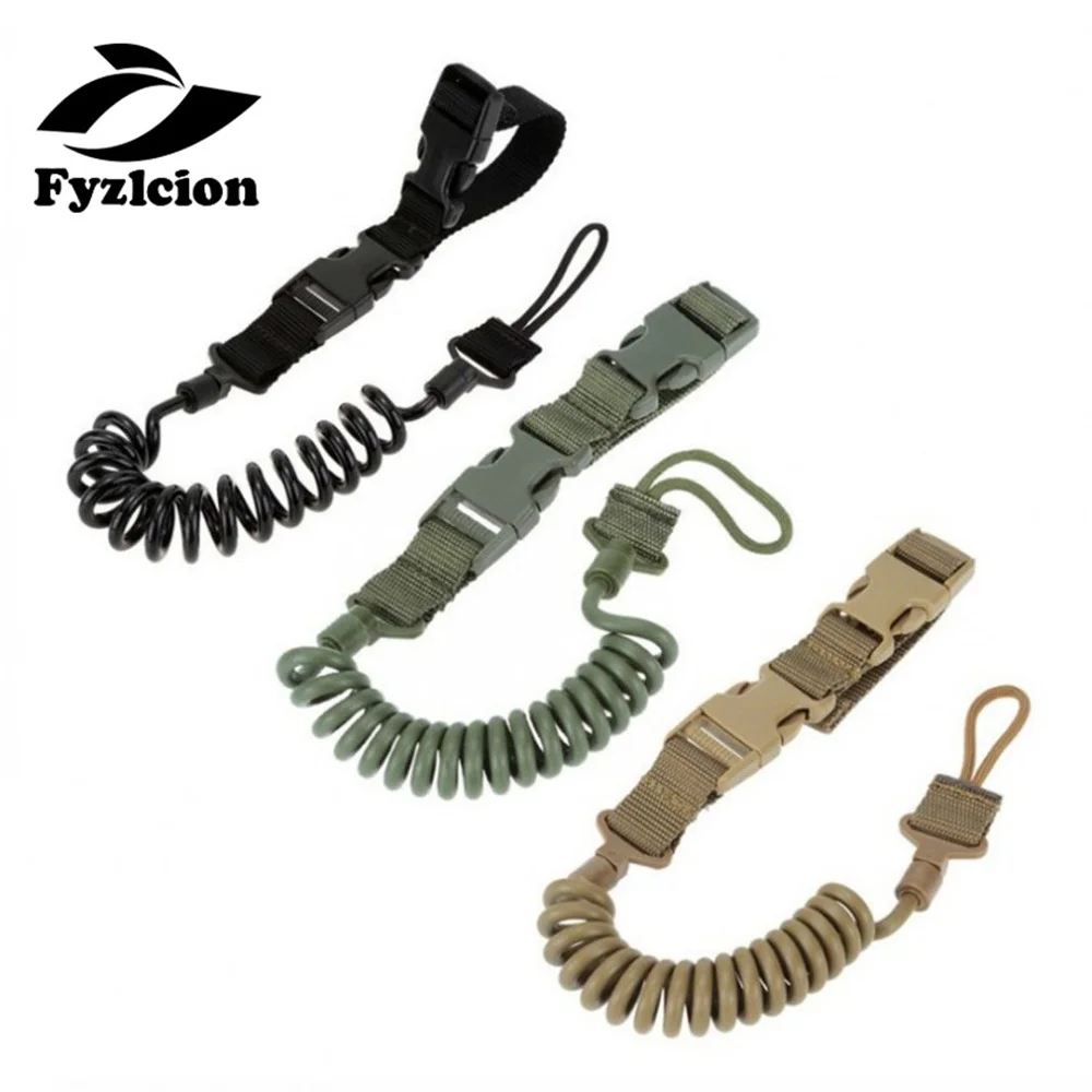 

Airsoft Tactial Single Point Pistol Handgun Spring Lanyard Sling, Black, muddy, green