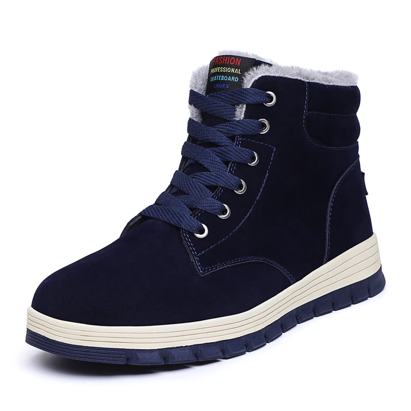 

Low Cut Zipper Closure Cotton Lining Suede Upper Winter Shoes for Men Boots With Low Price, Black,blue