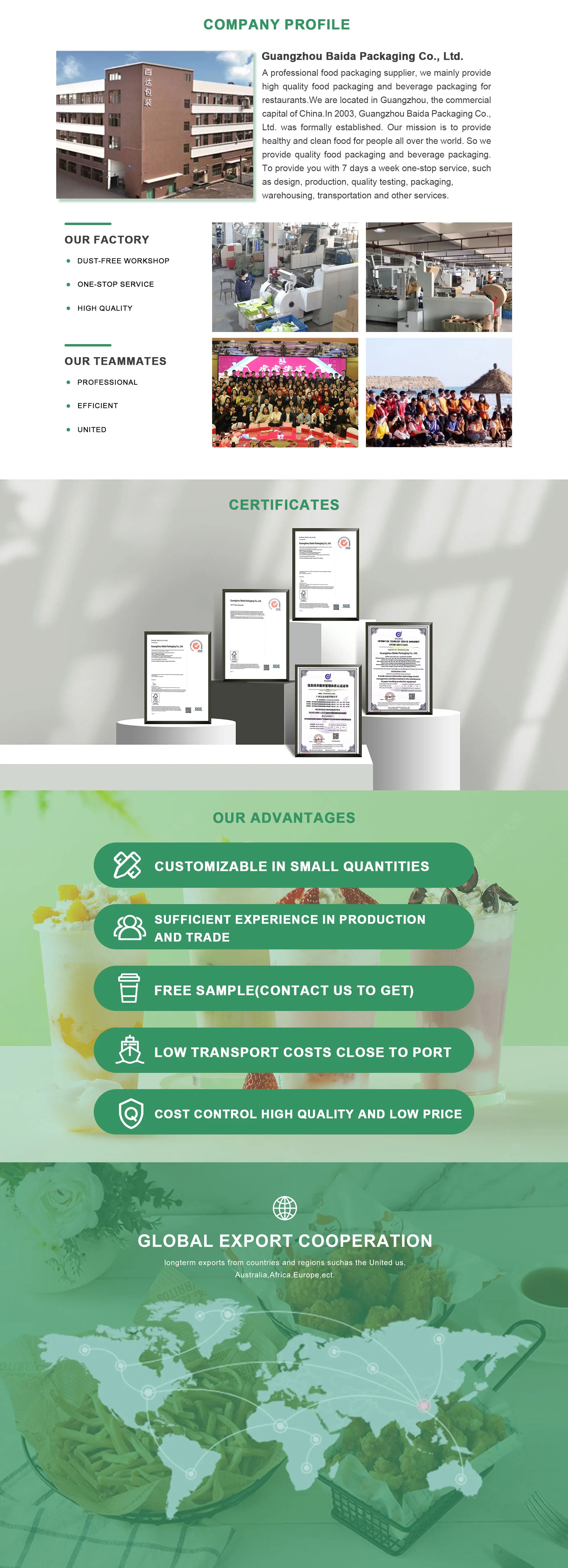 Guangzhou Baida Packaging Co., Ltd. - wax paper, plastic cups