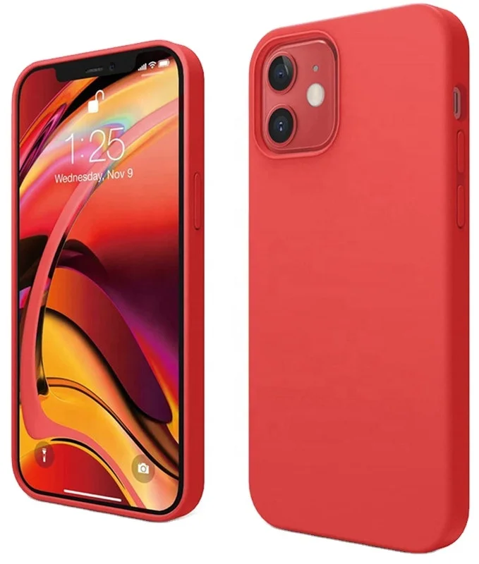 

AZULO Hot Sale Soft Liquid Silicone Full Protection Mobile Phone Cases for iPhone 13/13 Pro, Red