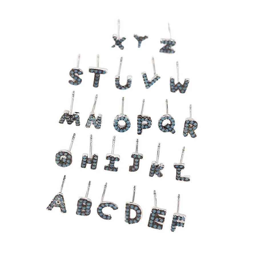 

93829 xuping jewelry Hot selling simple temperament lady fashion diamond three-dimensional letter stud earrings