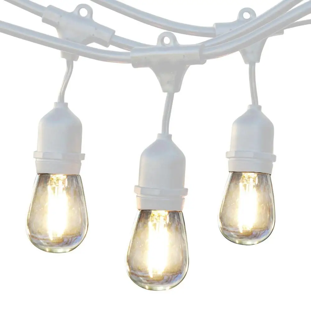 E27 white retro outdoor party commercial waterproof patio chandelier incandescent hanging bulbs led light string