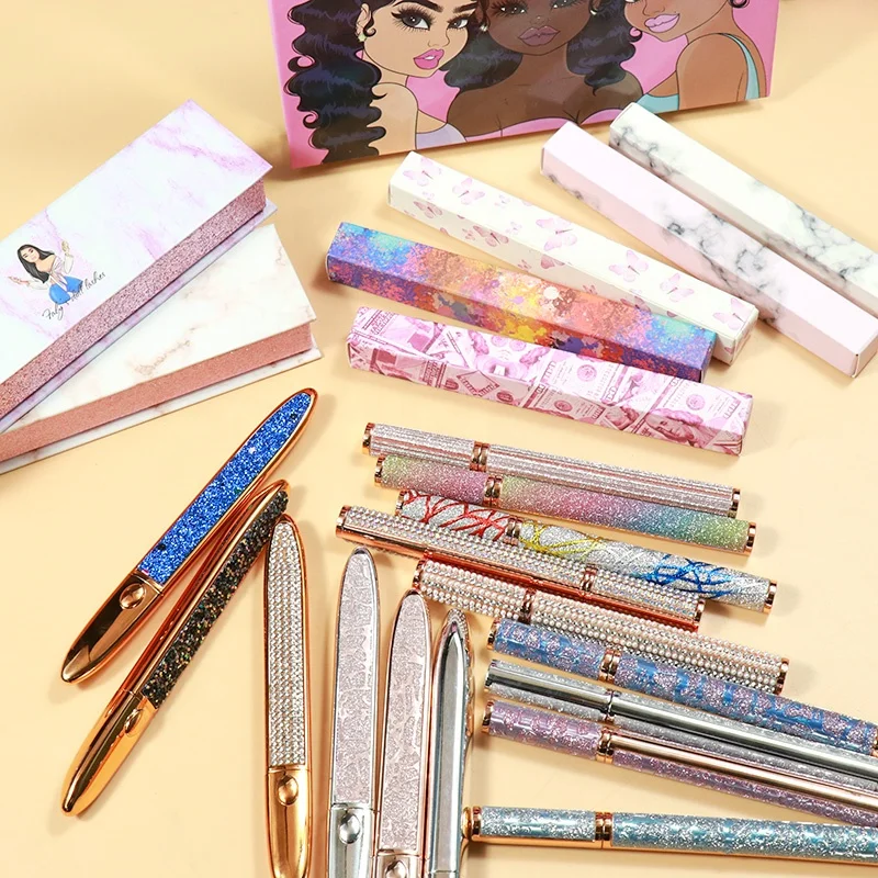 

Highly Pigment Colorful Private Label Waterproof 12Colors Rainbow Neon OEM Color Glue Pen Adhesive-Eyeliner, Black color