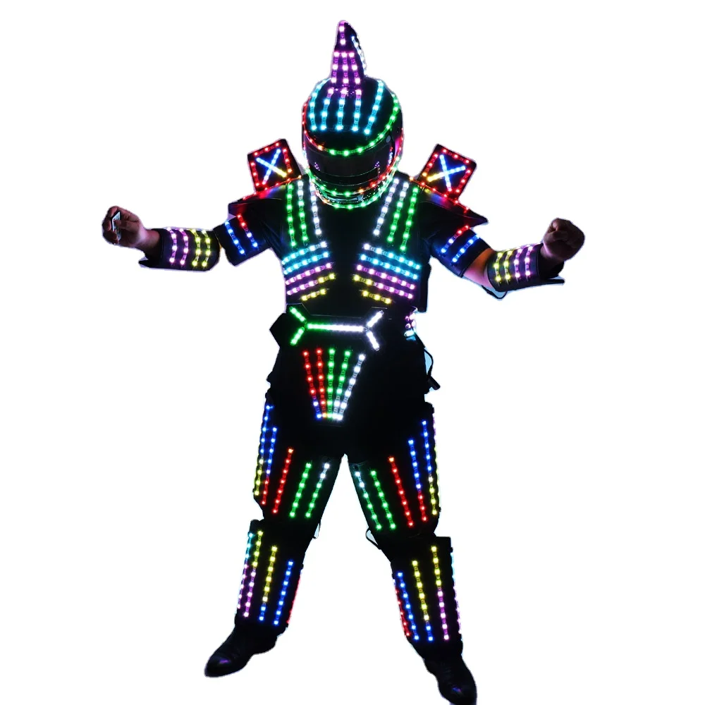 

Full Color LED Robot Suit Stage Dance Costume Tron RGB lighted Luminous outfit Team wears Cosplay Dress Vest Disco