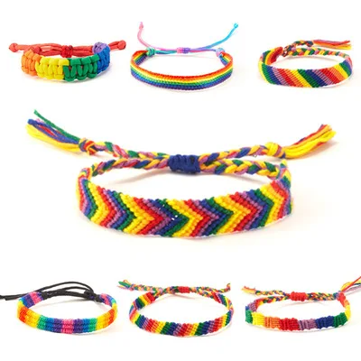 

2021 New Arrival Handmade Pride Bracelets Bulk Rainbow Gay Pride Bracelet Friendship Pride Bracelet for Women, Picture shows