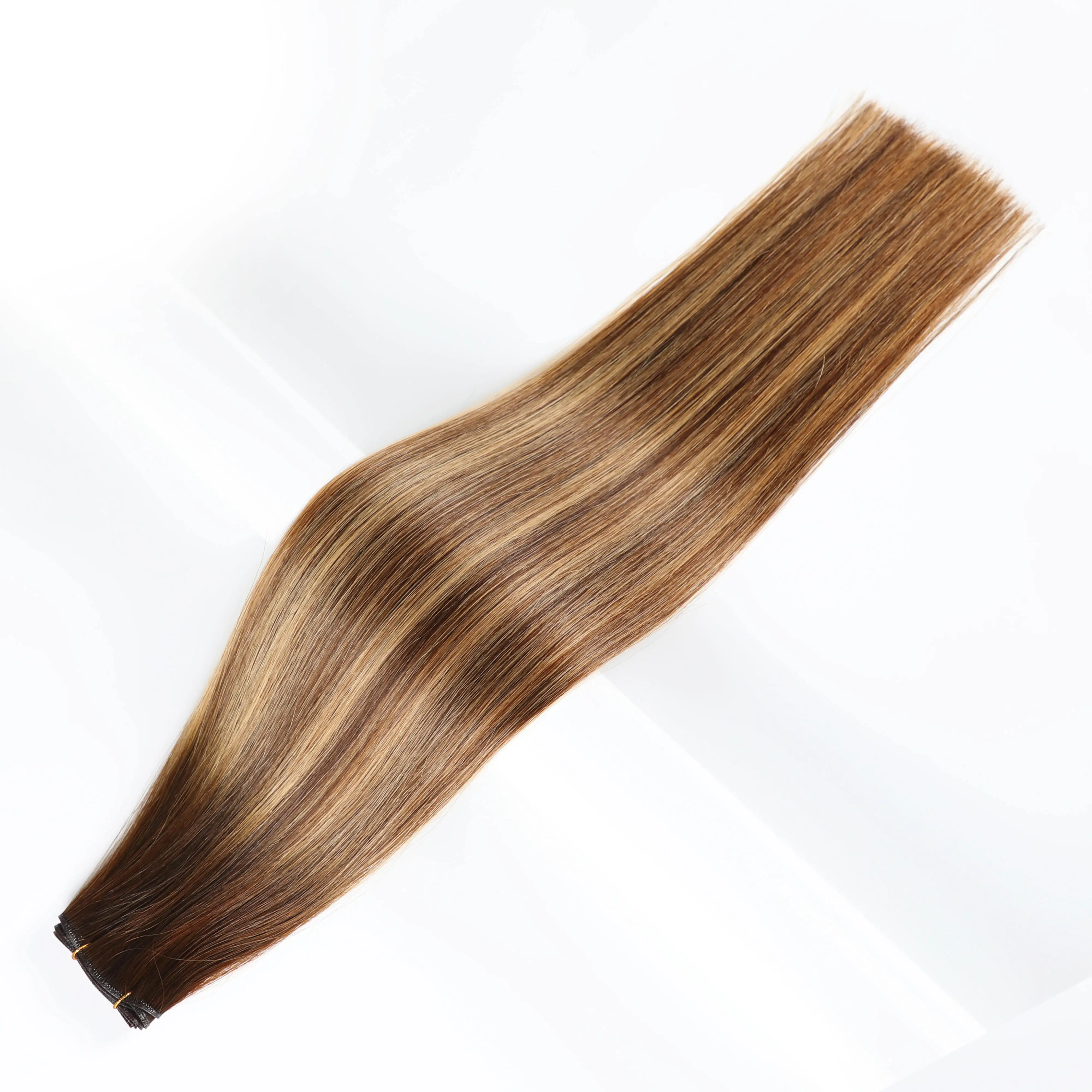 Yongchuan RTS russian seamless weft invisible 100% human hair pu skin weft with holes seamless hair extensions