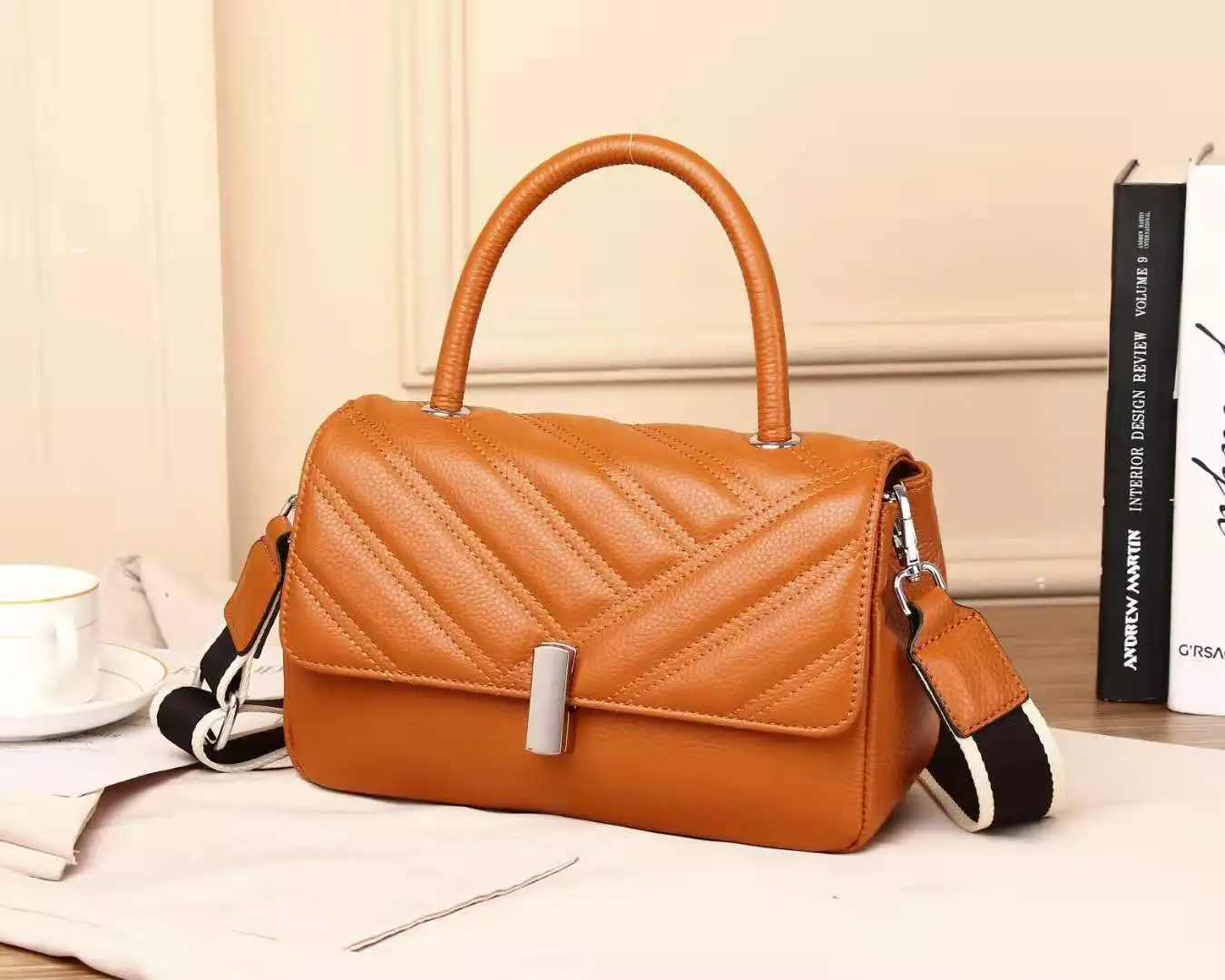 

2021 Custom Designer Genuine Leather Office Tote Bags Women Handbags
