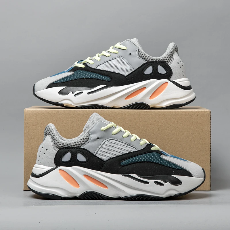 

Latest Design Original High Quality Men Sneakers Yeezy 700 V3 Men Sports Shoes Outdoor Running Shoes, Black green sand white