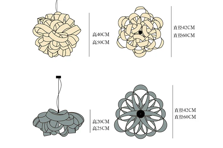 Handmade natural oak cherry  curvy wooden veneer rattan bamboo weaving chandelier pendant light