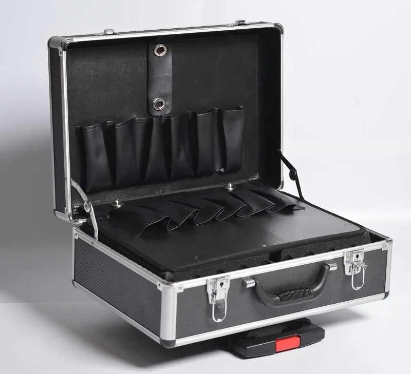
Black Color Trolley Case For Multi Function Lock Aluminum Storage Tool Box 