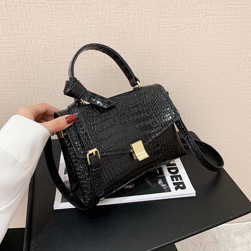 

2022 PU leather crocodile bag ladies purses shoulder crossbody women hand bags fashion purse and handbag, 6colors