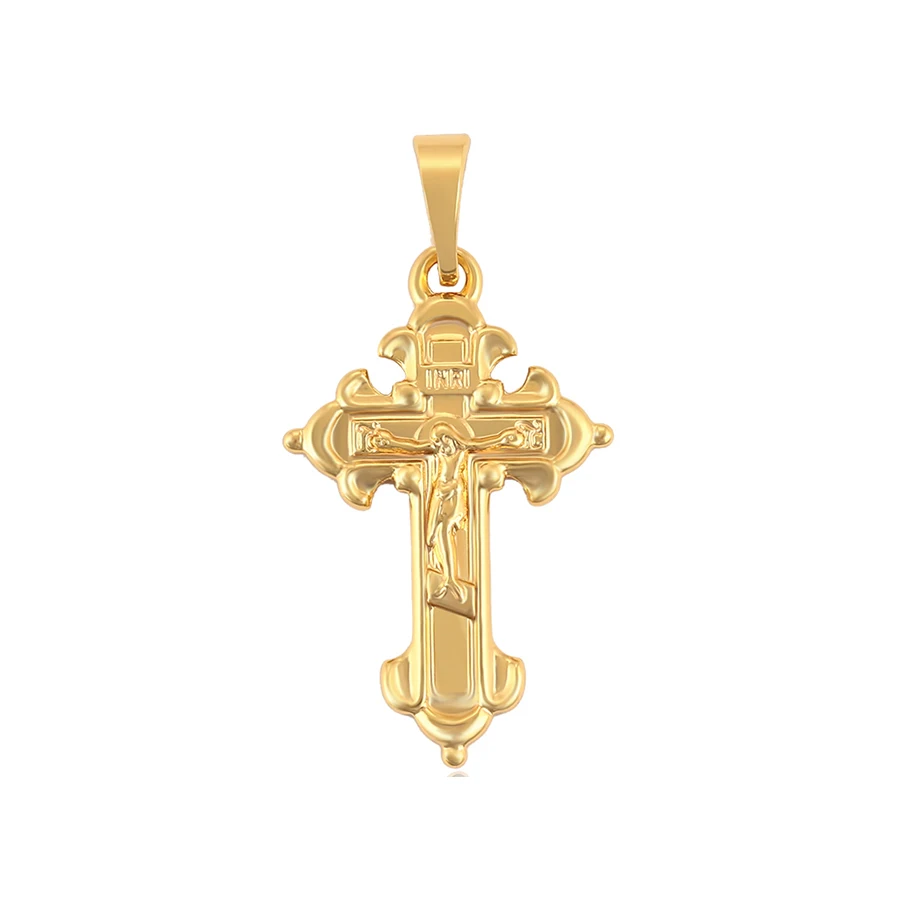 

35662 XUPING 24k gold color copper jewellery religion jewelry Jesus cross pendant