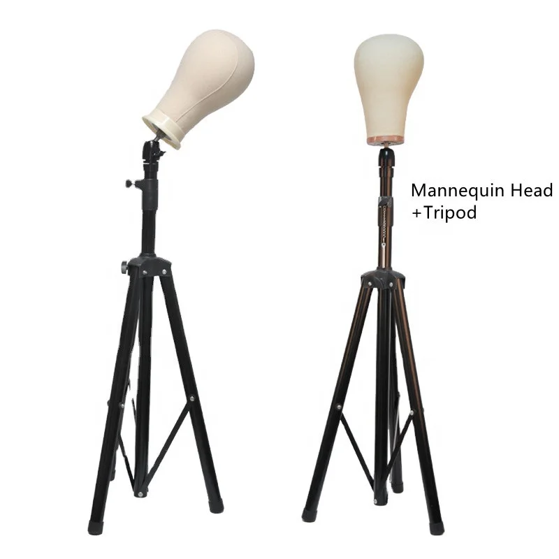 

Set! Mannequin head 21 22 23 inch Canvas head wig display with a 160cm stand tripod for display hairstyles in stock