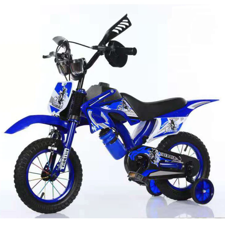 

2021 popular kids bike four Wheel motor type bicycle/ motorcycle for kids /children with training wheel, According to customer