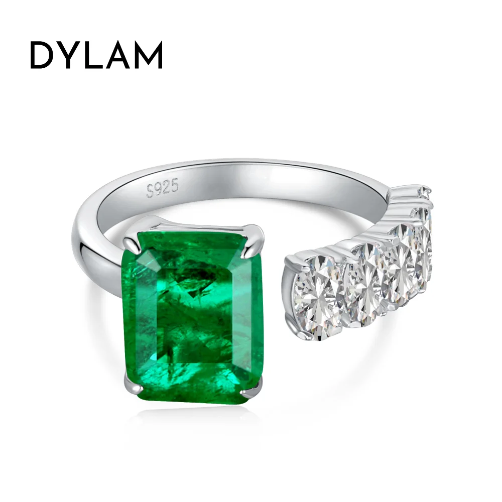 

Dylam Fine Jewelry Rhodium Plated 925 Sterling Silver 5A Cubic Zirconia CZ Statement Open Fashion Wedding Band Eternity Ring