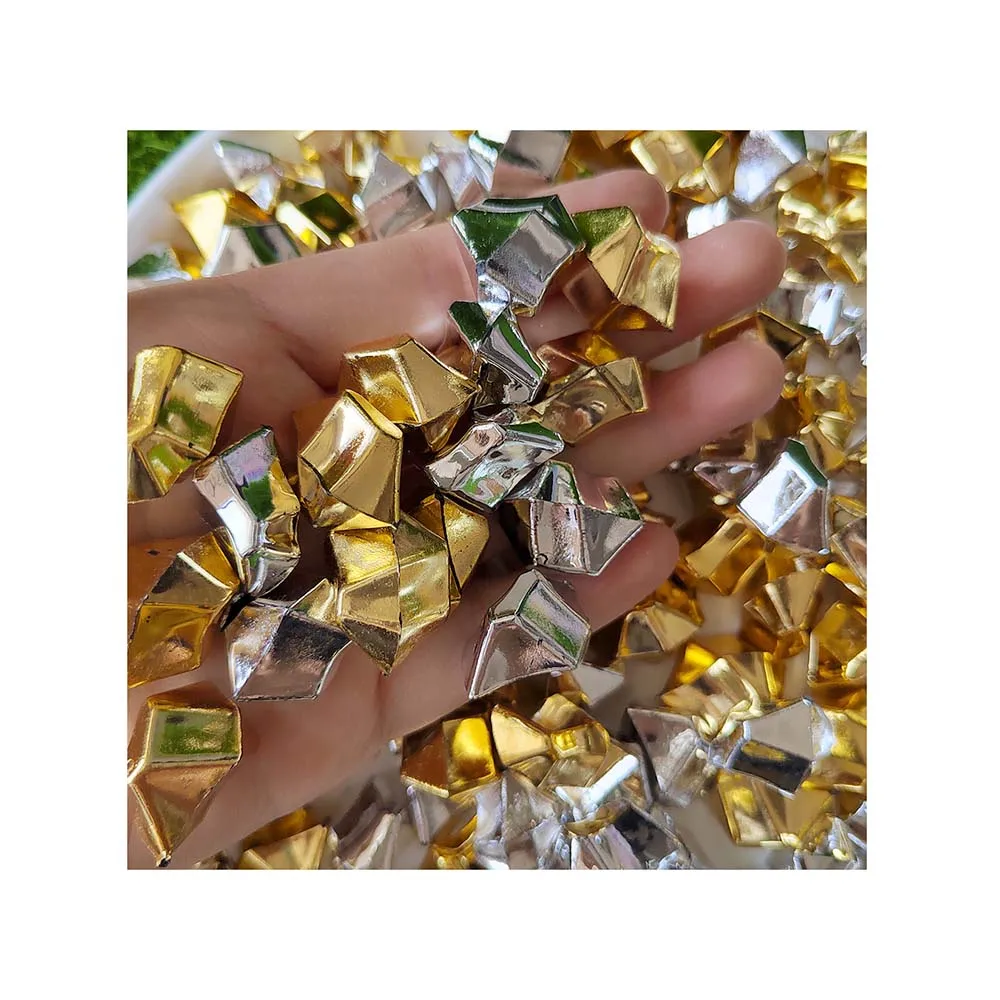 Acrylic Plastic Gold Silver Plated Stone Crystal Rocks Vase Filler Artificial Fish Bowls  Home Wedding Decorations
