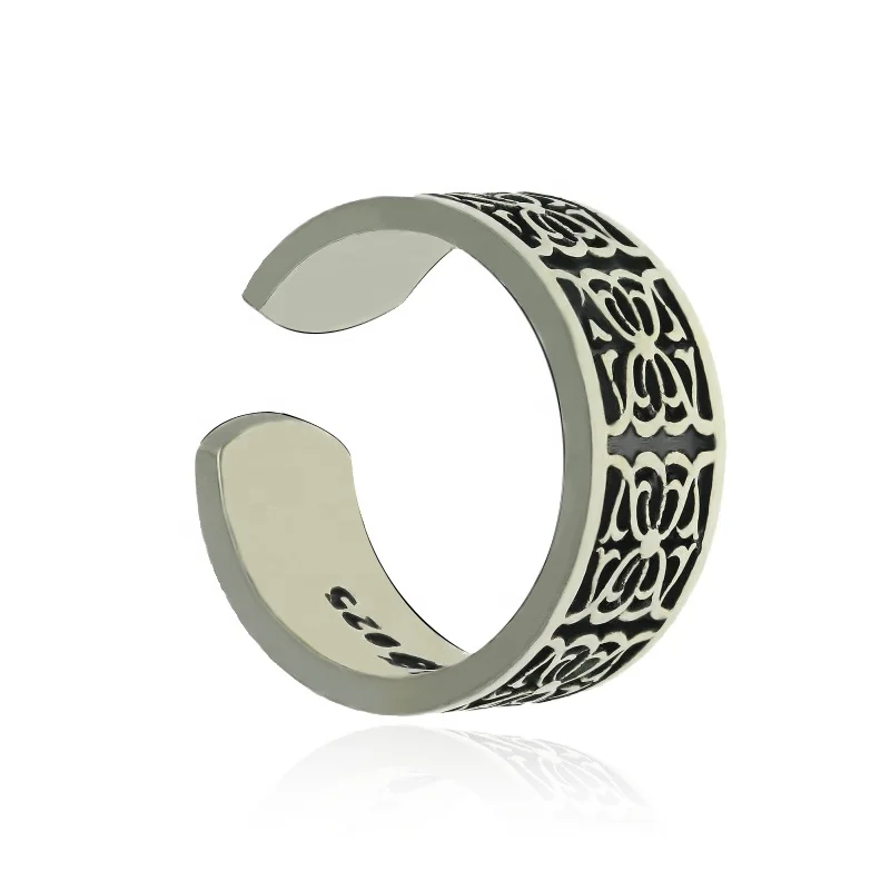 

Wholesale 2019 Custom Jewelry Unisex Engraving Finger 925 Sterling Silver Ring