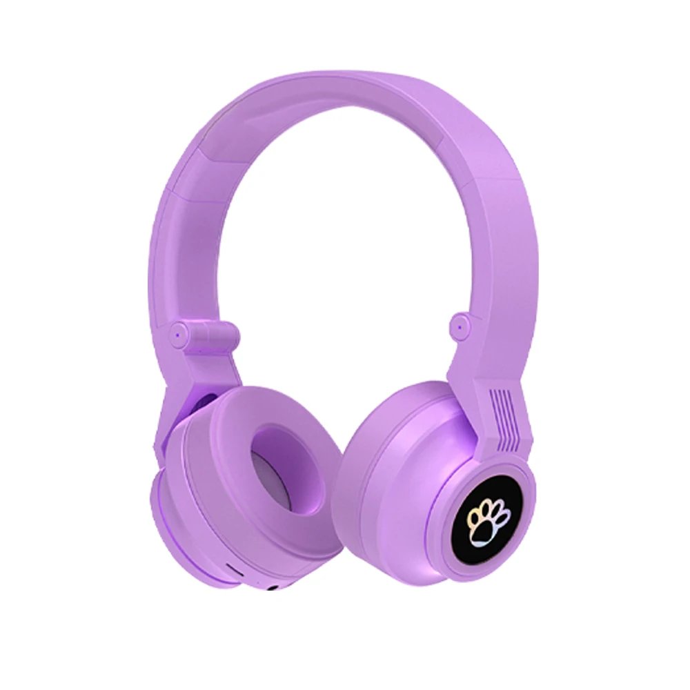 

JST-31 Foldable Cat Headphones Wireless Over The Ear Kids Headphones Headband Blue Cat Ear Headset Macaron Over The Ear