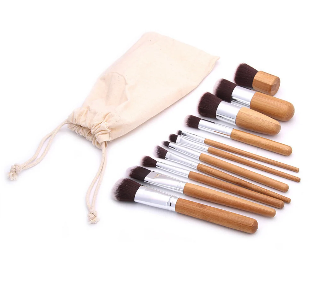 

6 pcs 11 pcs Eyeshadow Face Makeup Cosmetics Brushes Vegan Bamboo Make Up Brush Set