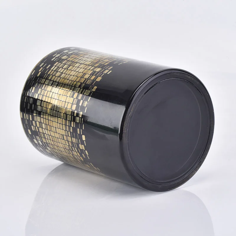 Decorative Glass Candle Jar Wholesale Which Black Spray Color
