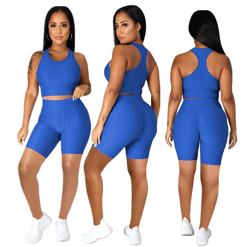 

2021 Women Seamless Yoga Set Stretchy Sport Shorts Gym Clothing Outfits Short Crop Top High Waist Jogging Set, 10 colors