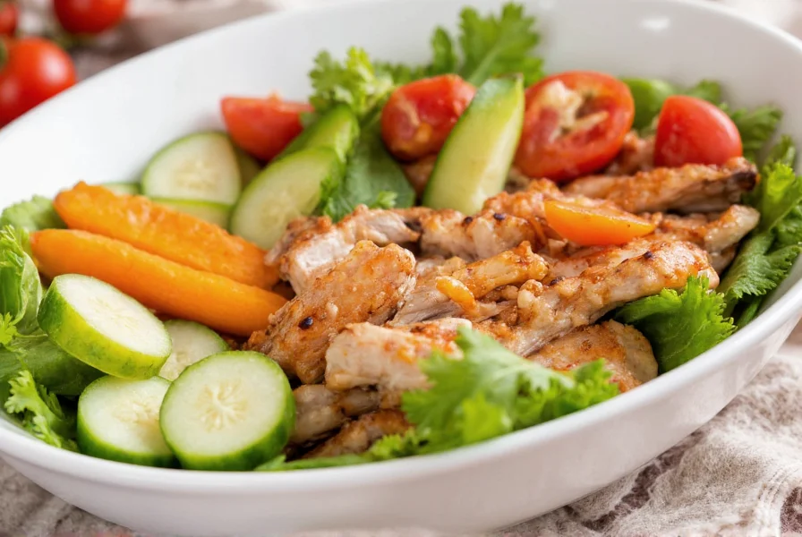 Healthy meal preparation with fresh vegetables, lean protein, and ginger as part of balanced weight loss diet