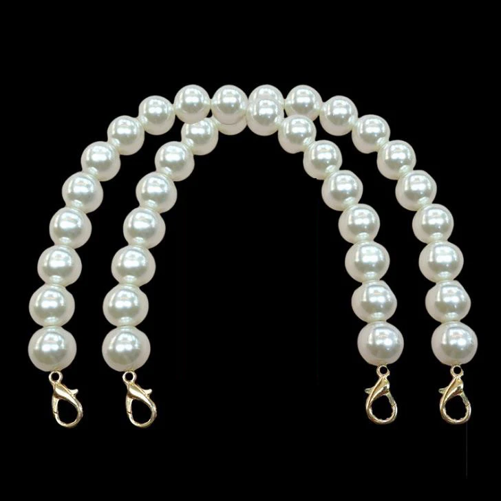 

ZONESIN High Quality Big White Pearl Purse Chain Handbag Strap For Ladies Hand Bags