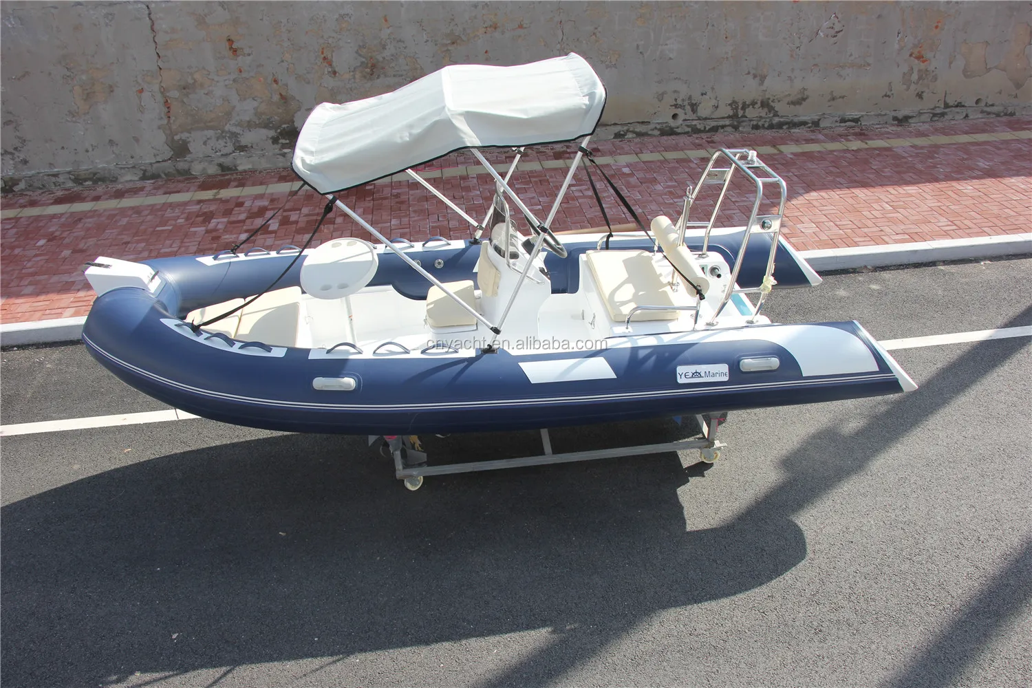 4.8m Deep V Double Fiberglass Hull Hypalon Rib Inflatable Boat For Sale