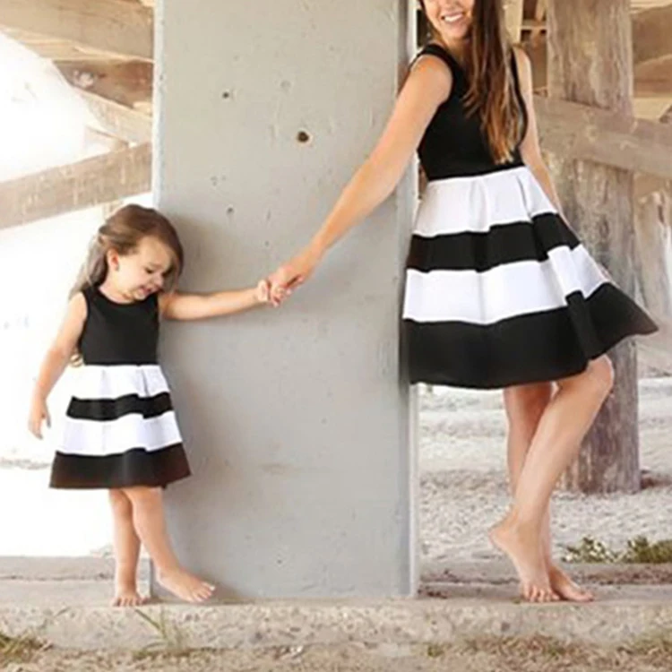 2019 Mommy And Me Mother Daughter Clothing Kids Parent Child Mom Daughter Matching Dresses